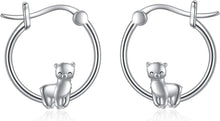 Lama Hoop Ohrringe 925 Sterling Silber Faultier Schmuck