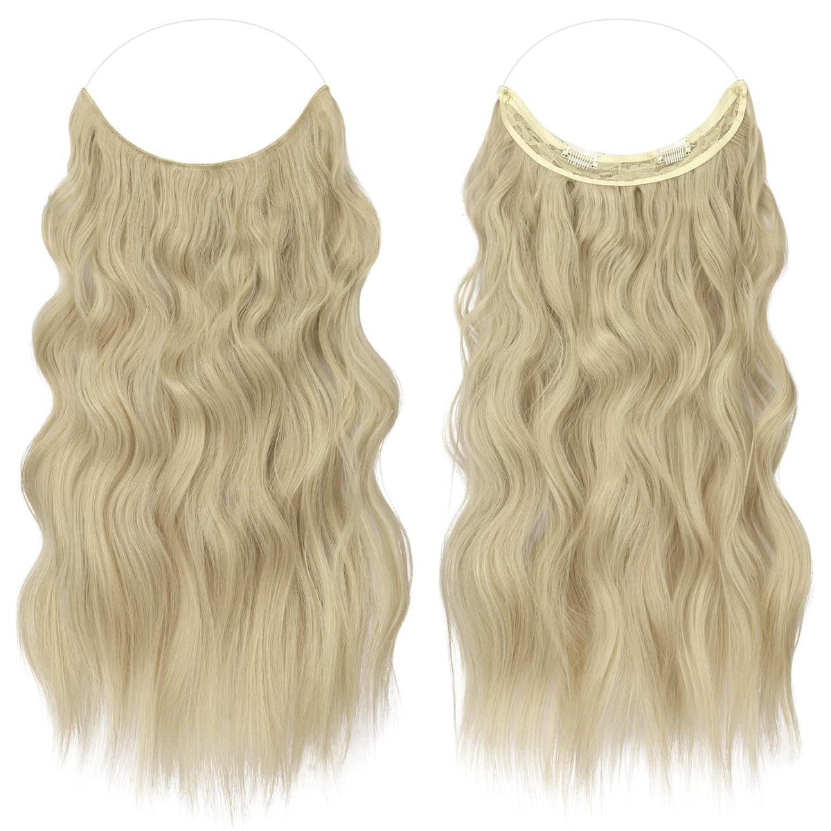 Haarverlängerung gewellt Aschblond 50 cm – Unsichtbare Haarteile