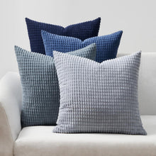 Kissenbezug Blau Cord Farbverlauf 4er Set 50x50cm