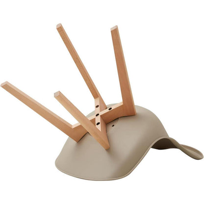 6 Esszimmerstühle Skandinavisch, Khaki & Holz in Lederoptik