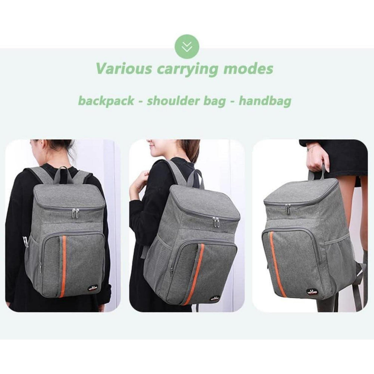 26L Kühlrucksack Grau – Isoliert für Picknick, Wandern & Camping