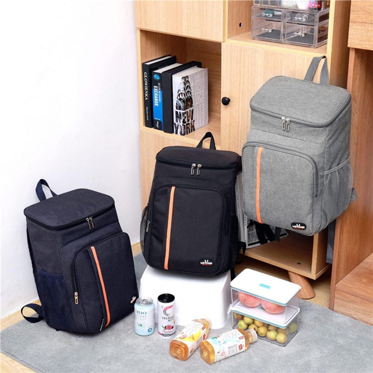 26L Kühlrucksack Grau – Isoliert für Picknick, Wandern & Camping