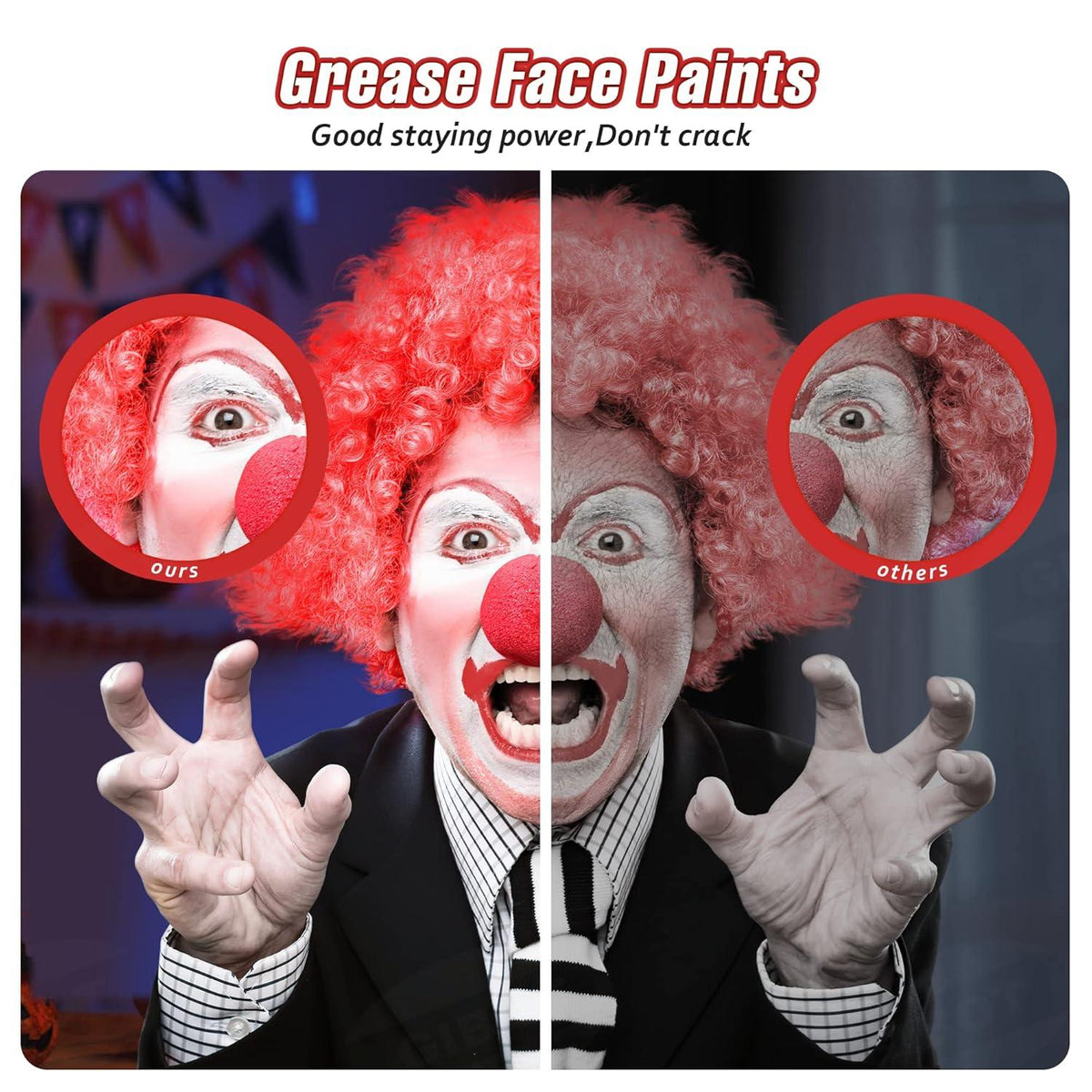Kinderschminke Set Halloween Cosplay Make-up Weiß+ Rot 28g