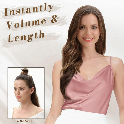 Clip-In Haarverlängerungen Wellig 45cm Naturschwarz 5-teilig