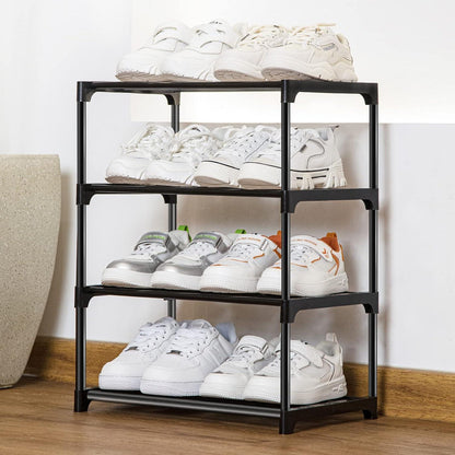 Schuhregal 4 Etagen – Kleiner Schuh Organizer für Flur & Bad