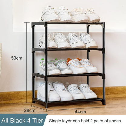 Schuhregal 4 Etagen – Kleiner Schuh Organizer für Flur & Bad