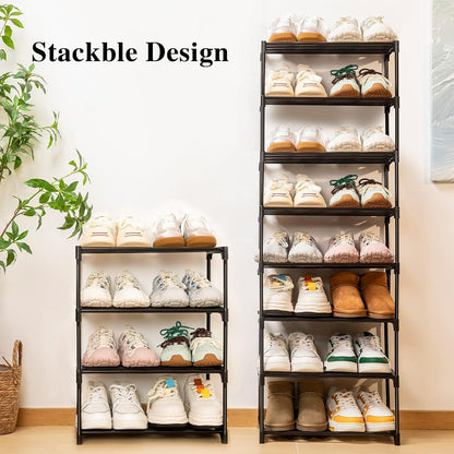 Schuhregal 4 Etagen – Kleiner Schuh Organizer für Flur & Bad