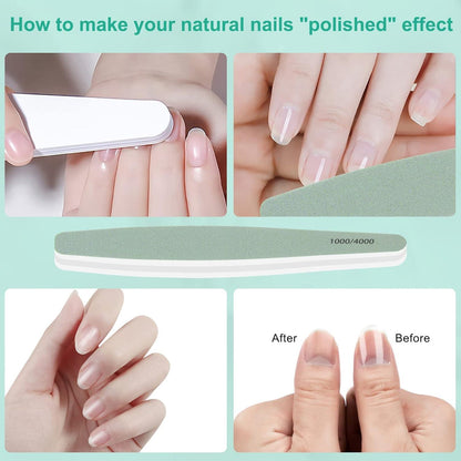 Nagelfeilen Set 12 Stück 1000/4000 Körnung Profi Polierfeile