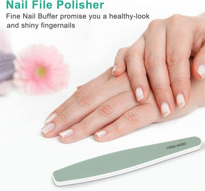 Nagelfeile 12 Stück 1000/4000 Körnung Doppelseitig Polierfeile Naturnägel