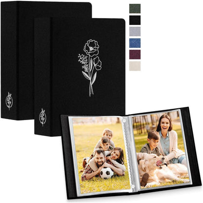 Fotoalbum 13x18cm Leinen 2er-Pack 200 Fotos Schwarz