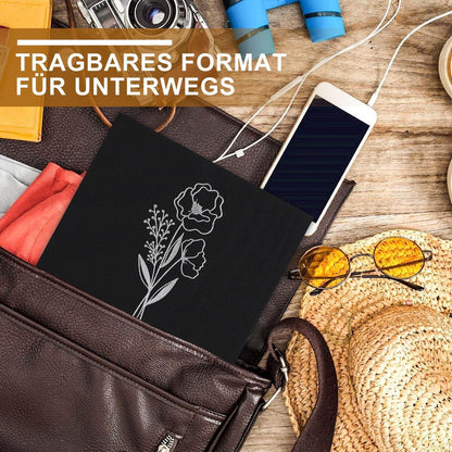 Fotoalbum A5 Leinen 50 Bilder Schwarz