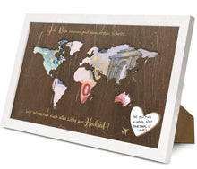 Geldgeschenk Hochzeit Weltkarte Personalisiert 31x21,5x2cm