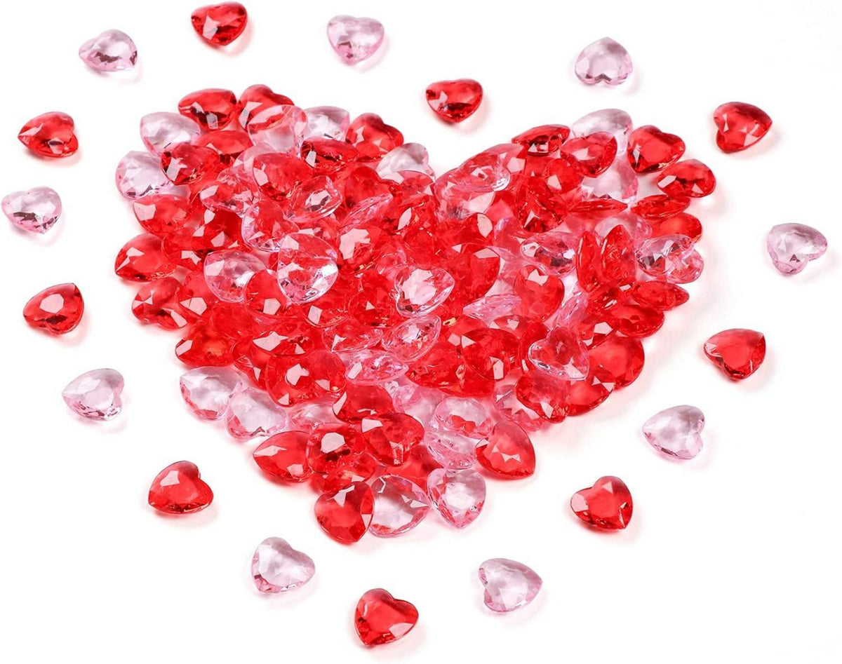 Acryl Herz Kristalle 12mm Rot Rosa Hochzeit Deko Streudeko
