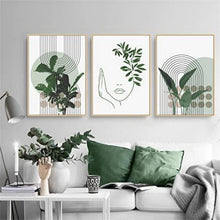 Bohemian Poster Set Grüne Pflanze Bilder Wandbilder 3er-Set