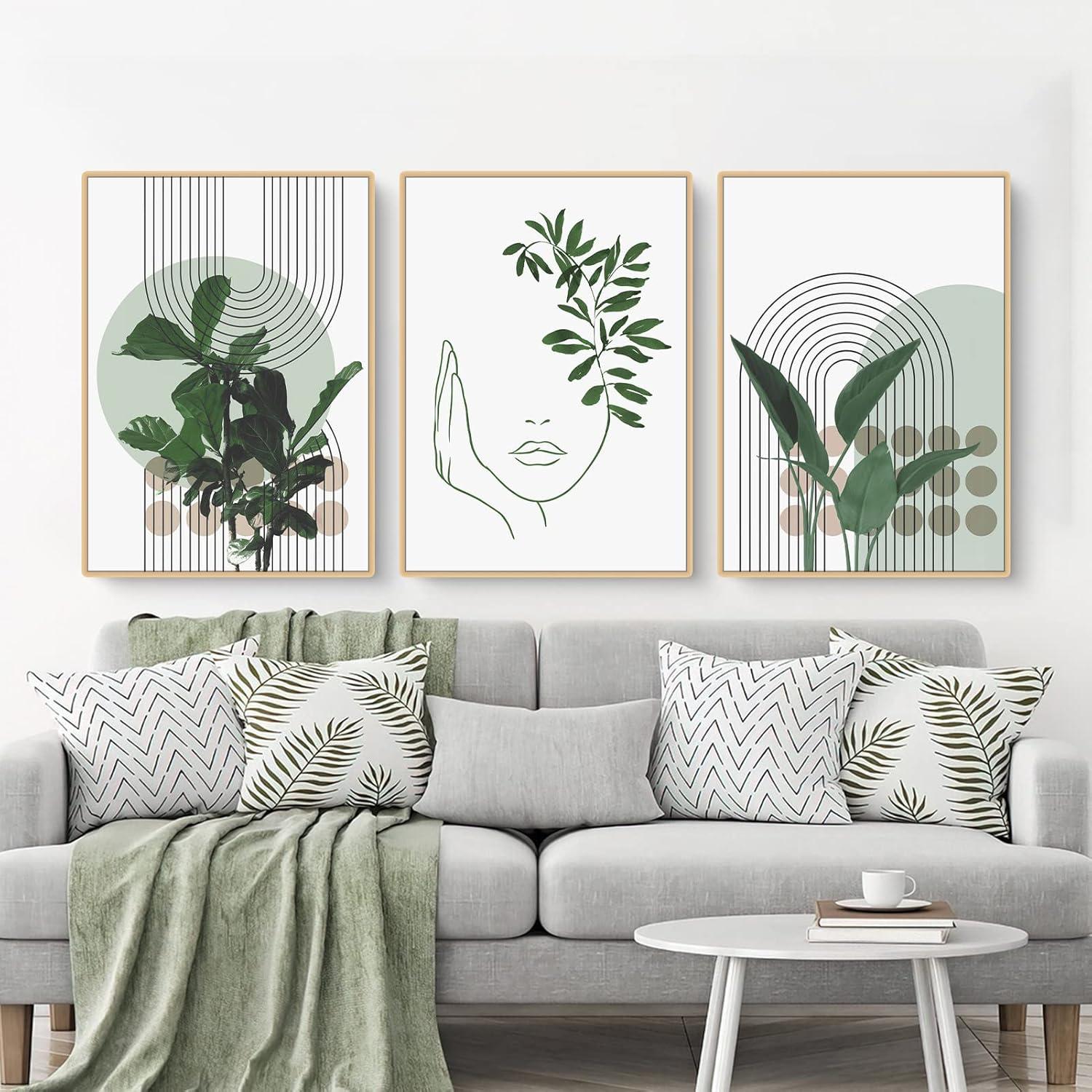 3tlg. Bohemian Poster Set Grüne Pflanze Bilder Wandbilder modern 21x30 Deko