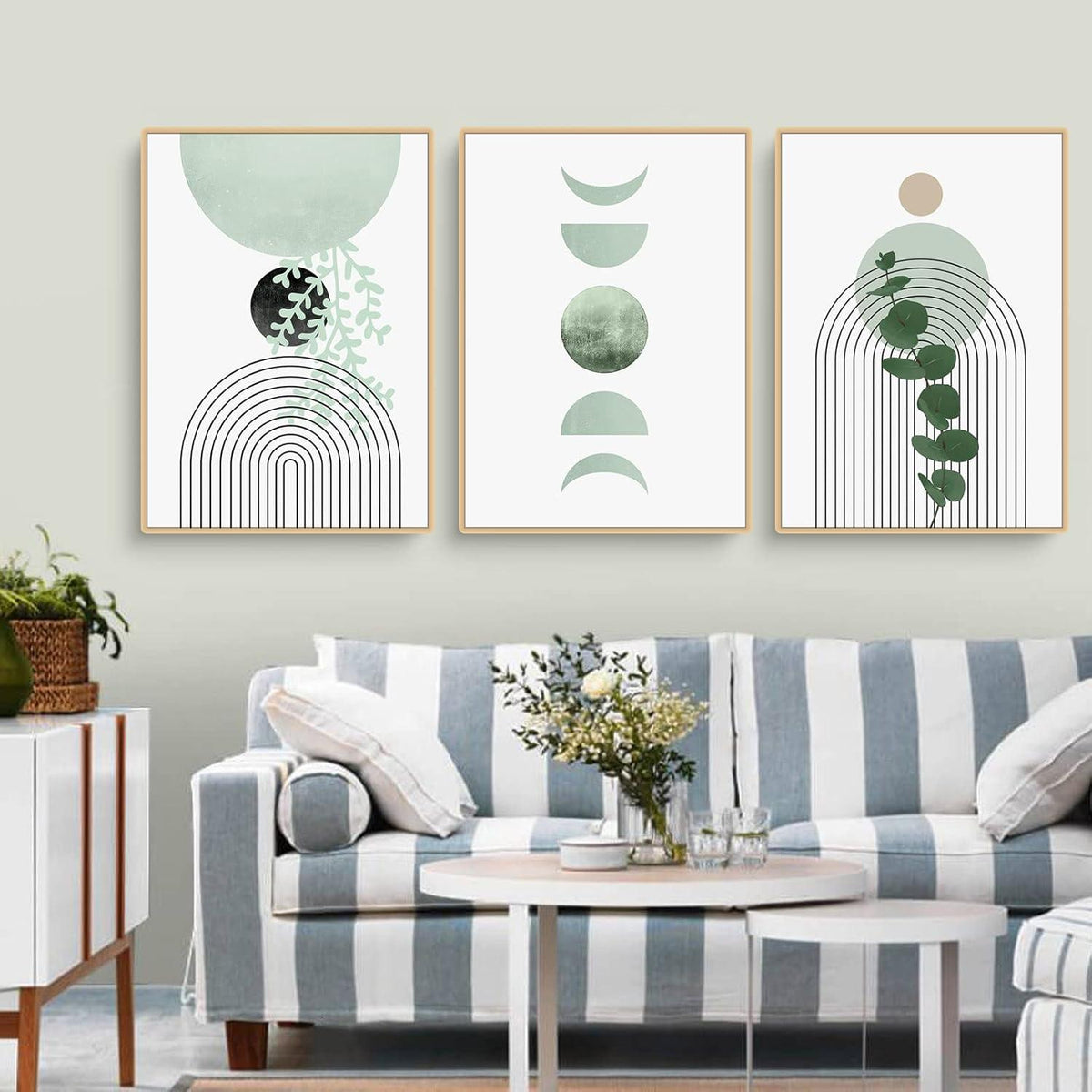 Grüne Pflanzen Bohemian Poster Set 3-teilig Wandbilder 50x70cm