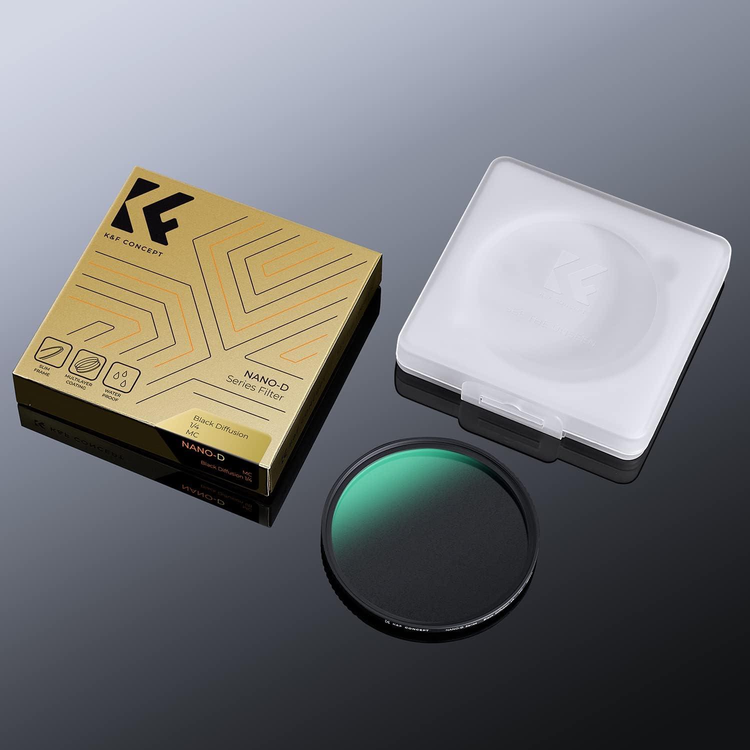 K&F Concept Nano-D Serie Black-Mist 1/4 Filter 77mm Black Promist 1/4 Filter mit 24-lagiger Nano-Beschichtung