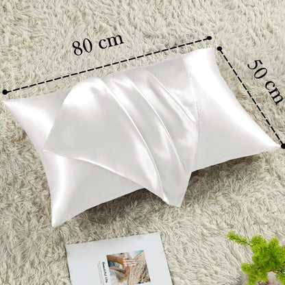 Vielit Satin Kissenbezug 50x80 Ivory mit Haargummis 2er Set
