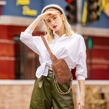 Telena Damen Brusttasche Mini Crossbody Bag Kunstleder Braun