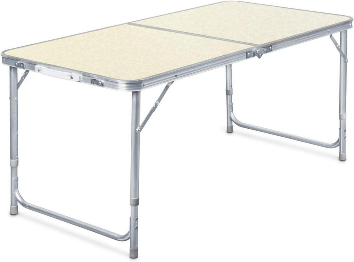 Klappbarer Campingtisch höhenverstellbar 120x60x70cm Aluminium MDF