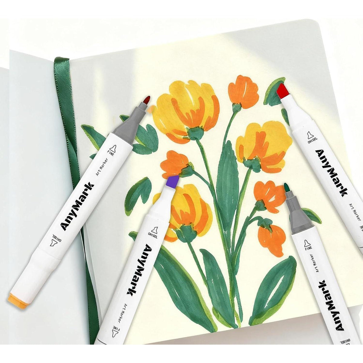 Alkohol Marker Set 60 Farben - Twin Tip Stifte zum Zeichnen & Ausmalen
