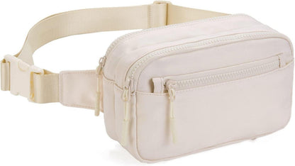 Telena Gürteltasche Damen Herren Bauchtasche Sport Mode Canvas Beige