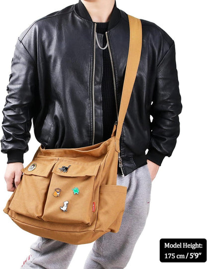 Canvas Crossbody Tasche Umhängetasche Schulter Tote Männer Frauen