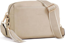 Damen Umhängetasche Veganem Leder Crossbody mit 3