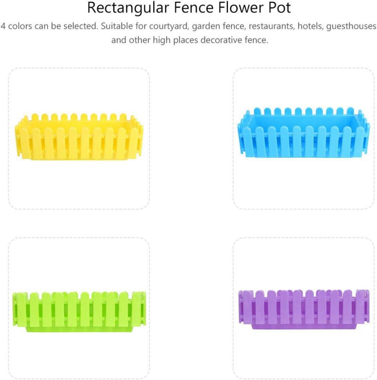 Rechteckiger Blumenkasten aus Kunststoff 43,8 x 18,5 x 13,5 cm
