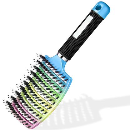 Entwirrbürste für alle Haartypen mit Wildschweinborsten (Regenbogen)