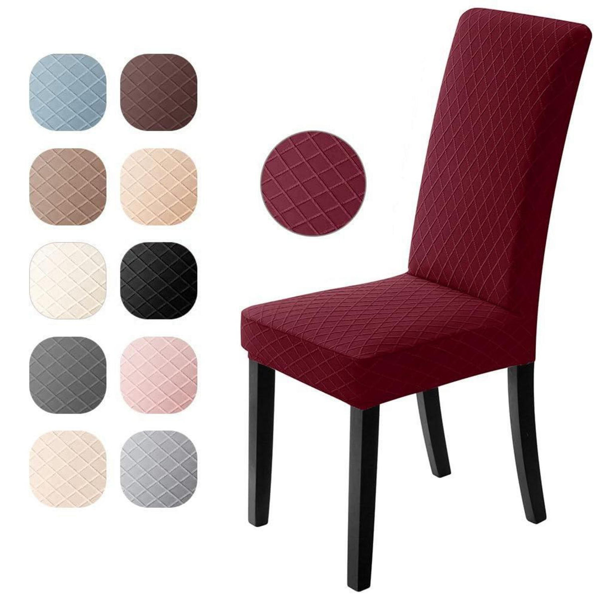 Stuhlbezüge 2er Set Bordeaux – Modern, Elastisch & Abwaschbar