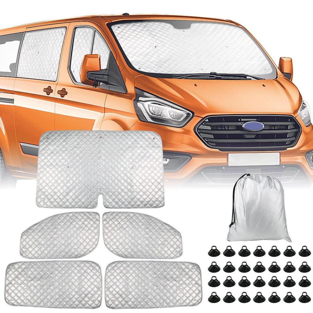 Thermomatte Ford Transit Custom 2012-2026 – 5tlg. Sonnenschutz