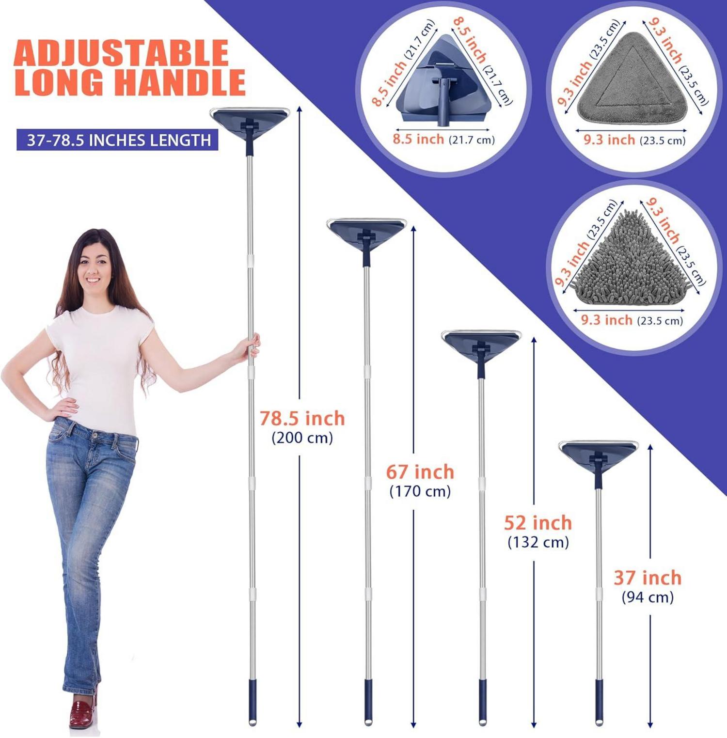Bodenwischer Wischmopp 200CM 3-In-1 Wand Mop 6 Ersatz Pads
