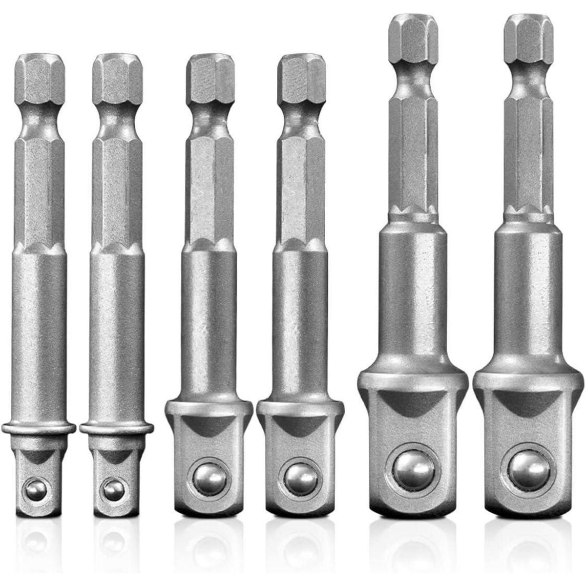 Stecknuss Adapter Set 3-teilig 1/4", 3/8", 1/2" für Bohrmaschine