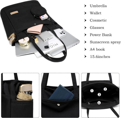 Canvas Shopper Handtasche mit Münzbörse - Damen Schultertasche