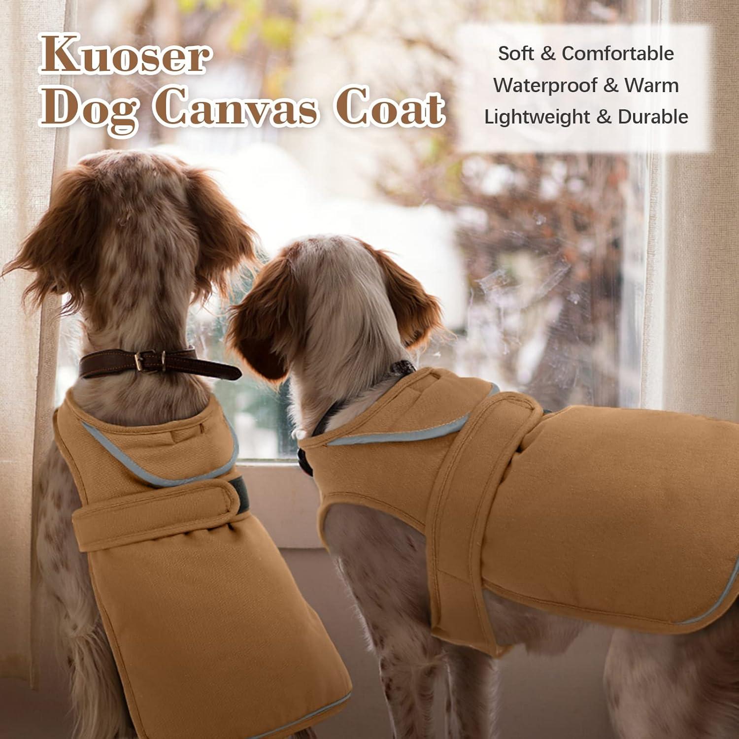 Leinwand Hund Wintermantel Reflektierende Fleecejacke XS-3XL Braun