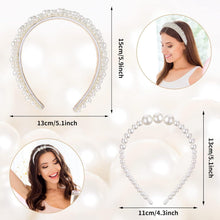 2er Set Perlen Haarreif Damen Weiß Hochzeit Stirnband Braut
