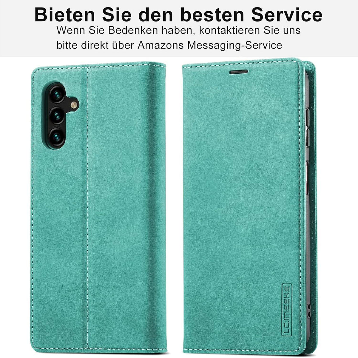 Samsung Galaxy A34 5G Hülle Leder Wallet Case Magnetisch Grün