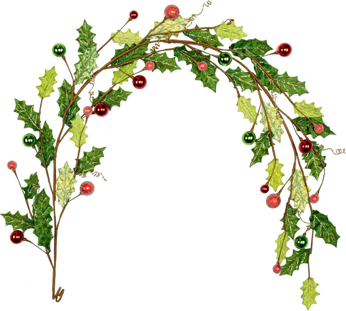 Grüne Weihnachtsgirlande mit Acryldiamant, Glitzer 180 cm