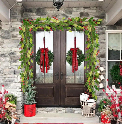 Weihnachtsgirlande Grün 180 cm Acryldiamant Glitzer Winter Deko