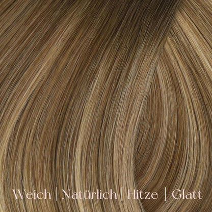 Clip-In Echthaar Extensions Braun Balayage Ombre 45cm