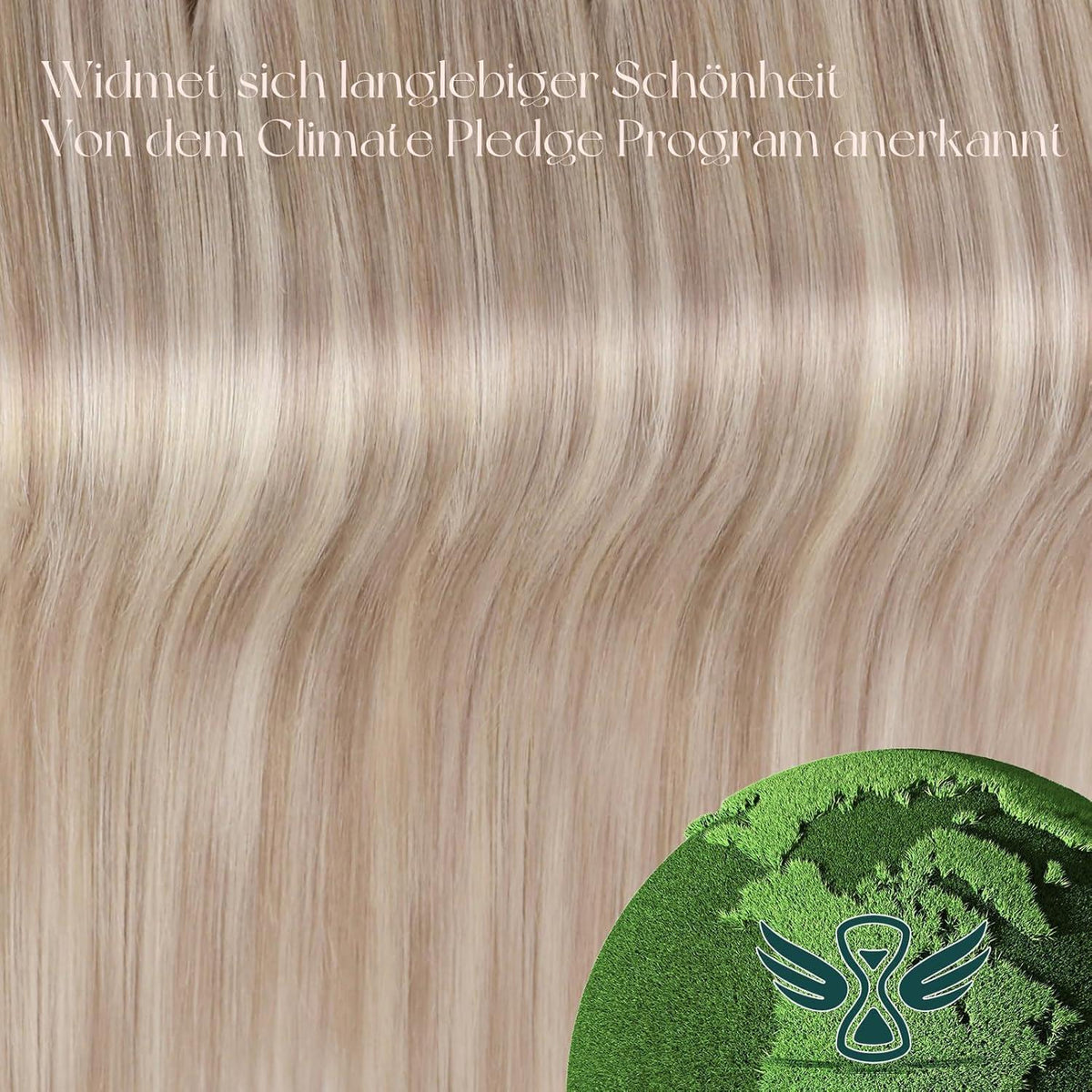 Blond Clip-in Haarverlängerung Echthaar Aschblond Highlighted