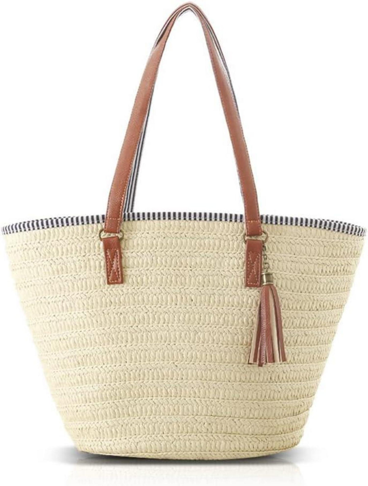 Strohhandtasche Damen Sommer Umhängetasche Strandtasche Boho Style