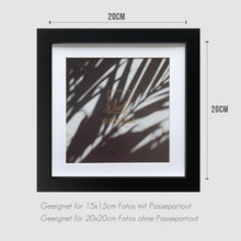 Bilderrahmen 20x20cm Schwarz Holz Fotorahmen MDF Rahmen Set