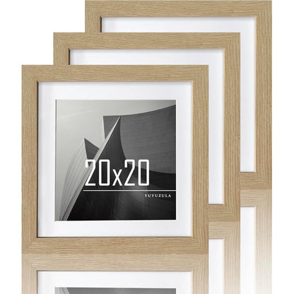 Bilderrahmen 20x20cm Natur Holz Quadratisch Fotorahmen MDF