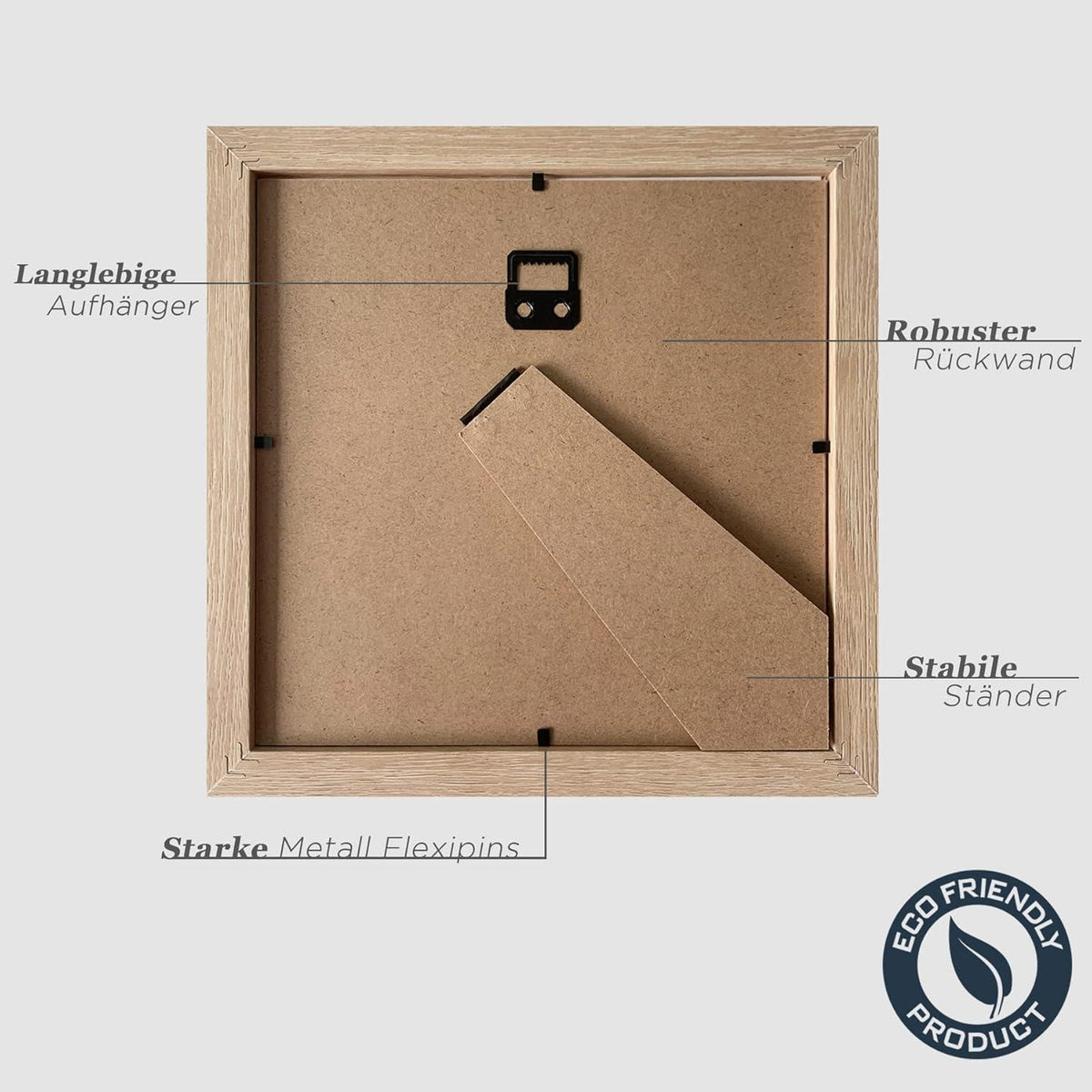 Bilderrahmen 20x20cm Holz Quadratisch Fotorahmen MDF Rahmen