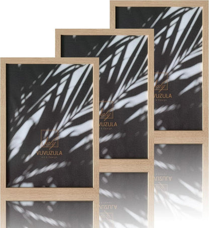 Bilderrahmen A3 Holz Fotorahmen Set 3er Natur AcrylglasSchutz