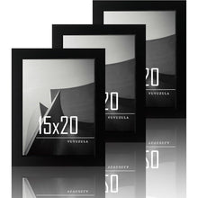 Schwarze Bilderrahmen 15x20cm Holz Fotorahmen 3er Set
