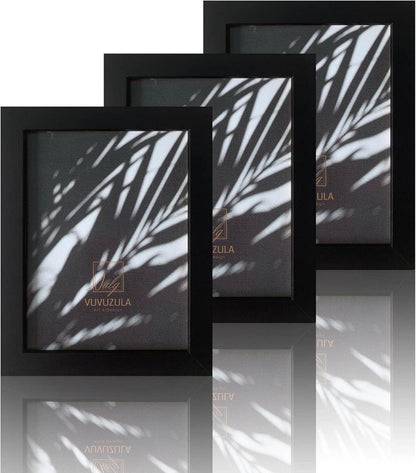 Schwarze Bilderrahmen 15x20cm Holz Fotorahmen Set 3er Schwarz