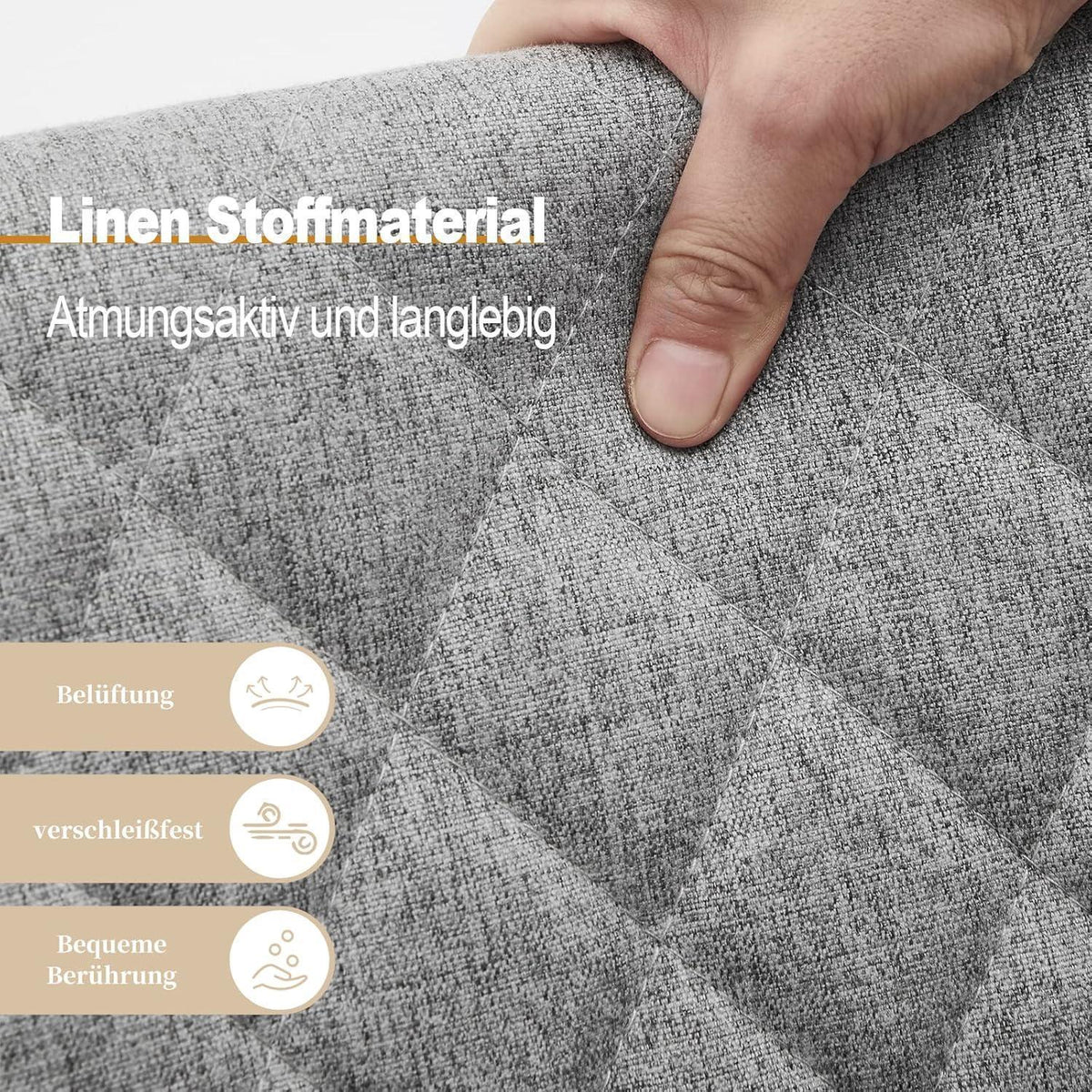 6 Esszimmerstühle Grau, Modern mit Armlehnen & Leinenbezug
